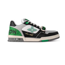 Louis Vuitton Trainer Correa Monogram Negro Blanco Verde