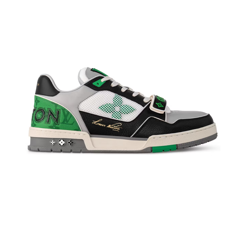 Louis Vuitton Trainer Correa Monogram Negro Blanco Verde