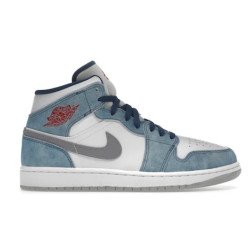 Jordan 1 Mid French Blue Fire Red